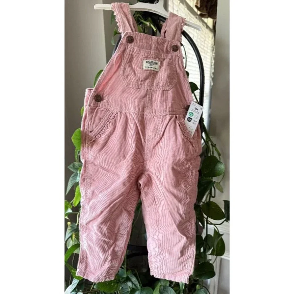 NWT OshKosh B'gosh Pink Corduroy Overalls Size 18 months